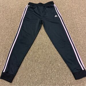 Adidas Girls Joggers Black And Pink Size Medium 10-12
